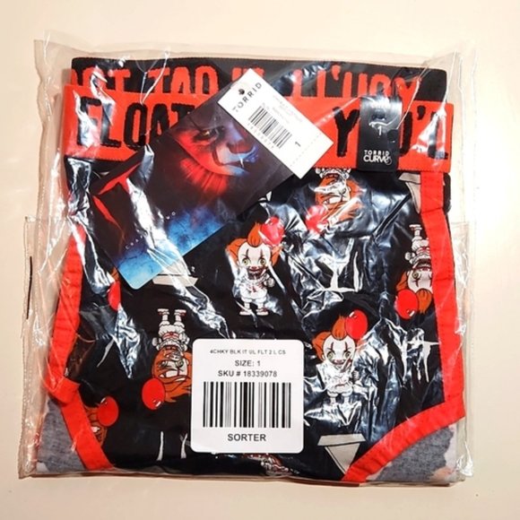 ❤️NWT VINTAGE TORRID PENNYWISE BALLOON CLOWN PANTY YOU'LL FLOAT TOO HALLOWEEN - Picture 6 of 10